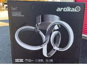 Artika Swirl 13 inch Chrome Integrated LED Flush Mount Ceiling Light